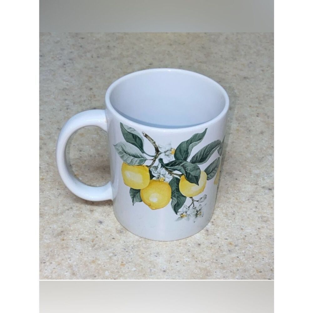 10/$50 Royal Norfolk Yellow Lemon Grove White Mug with Vibrant Design